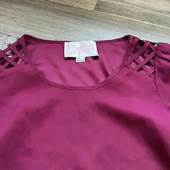RORY Beca | Plum  fuchsia quarter sleeve blouse - Picture 5 of 9